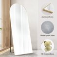 thumbnail image 2 of ZUNMOS 71"x26" Arched Full Length Mirror Rectangle Free Standing Wall Mounted Leaning Hanging Full body Mirrors, Gold, 2 of 6