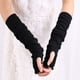thumbnail image 1 of Guantes largos para mujer, estilo extra largos, guantes largos de medio dedo, guantes con mangas y volantes, 1 of 6
