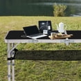thumbnail image 5 of Folding Camping Table, 3ft Portable Pinic Table with 3 Adjustable Height, Small Aluminum Foldable Lightweight Patio Side Table with Carry Handle for Outdoor Indoor Hiking Camp BBQ Beach, 5 of 12