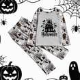 thumbnail image 2 of TOWED22 Kids Halloween Print Pajama Set, Long Sleeve Crew Neck Sleepwear with Pants, Soft Matching Family Holiday Outfit,3-4 Y, 2 of 7