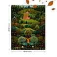 thumbnail image 3 of Whimsical Apple Orchard Canvas Print, Folk Art for Living Room, Farmhouse, Countryside Decor, 3 of 8
