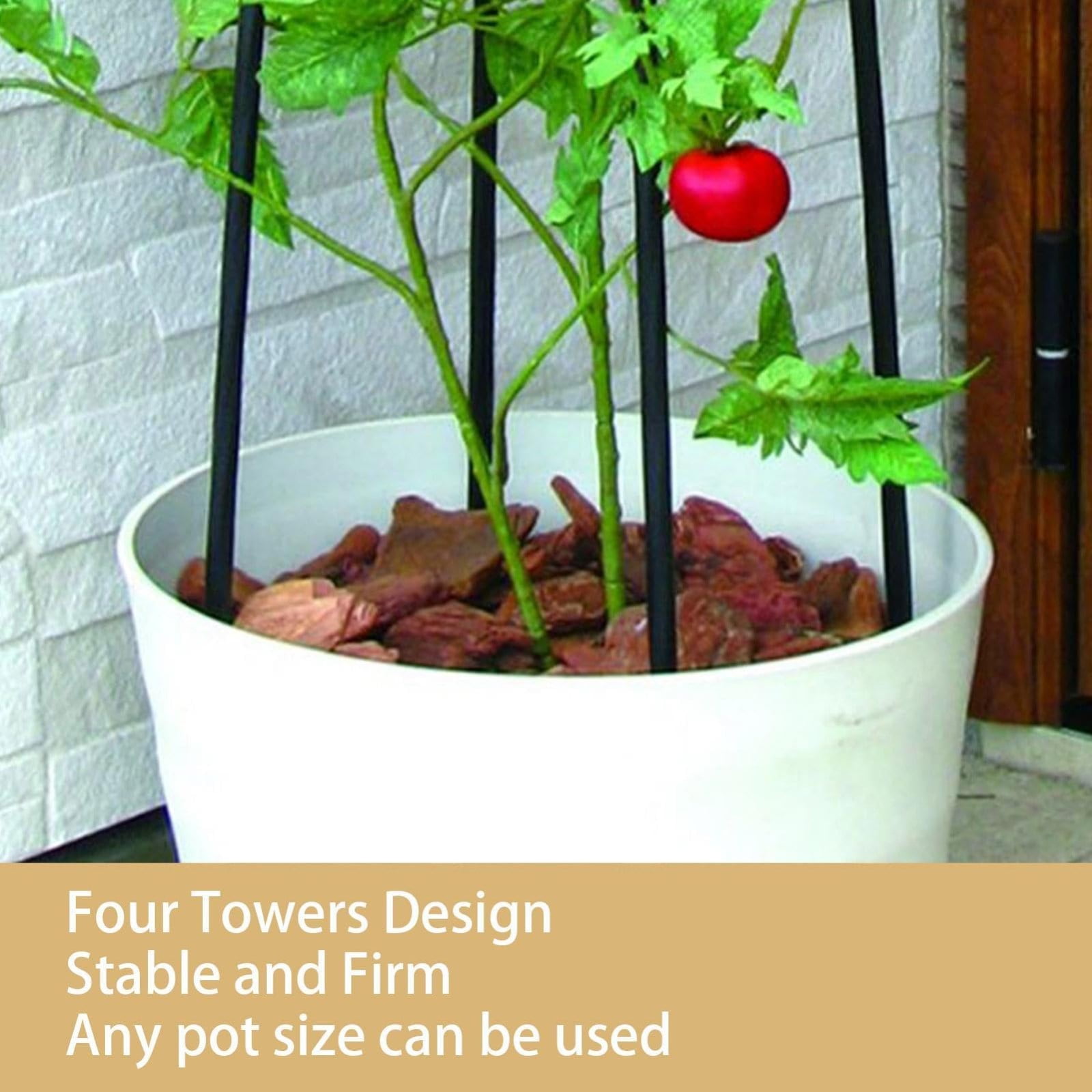 ERTZAE Obelisk Trellis For Climbing Plants,Tower Obelisk Garden Trellis,Indoor Vines Flower Support,Adjustable Heights,Potted Vines Support,Rose Trellis Tower,Black 31.49in Plant Trellis Rustproof