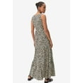 thumbnail image 2 of ellos Women's Plus Size Tiered Maxi Dress - 26/28, Black Cream Print, 2 of 4