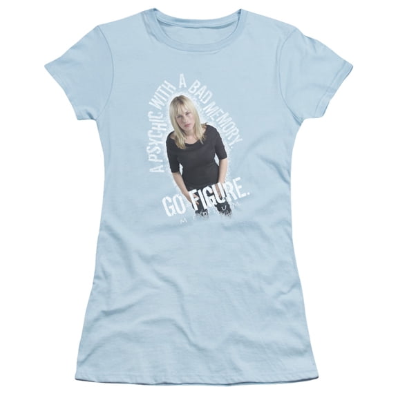 Medium Go Figure Junior Women's Sheer T-Shirt Light Blue