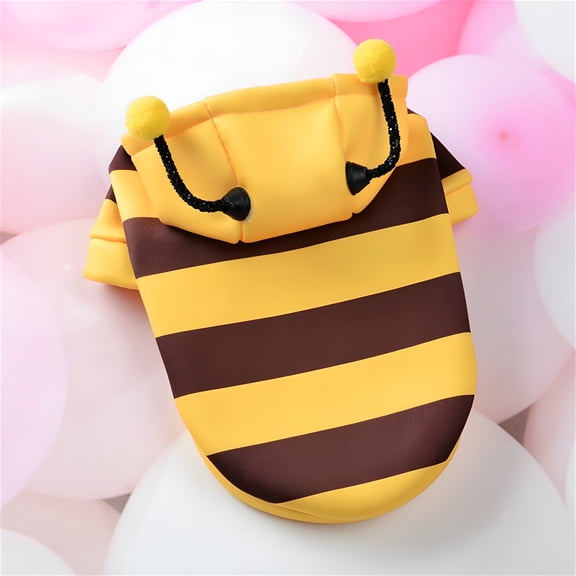 GASTROPOD Pet Bee Halloween Costume Dog Hoodies Bee Costume Soft Holiday Cosplay Warm Clothes Funny Outfits Clothes for Small Medium Dogs Puppy