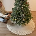 thumbnail image 6 of Mecorevxz Christmas Tree Skirt 48 Inches Large Decorative Knit Christmas Party Gift Wave Bow(White), 6 of 9