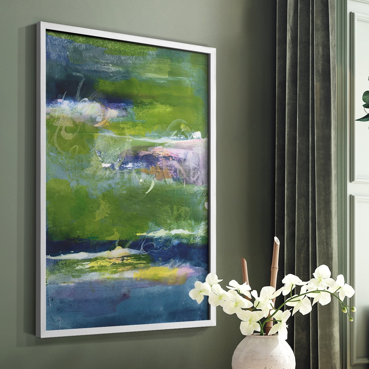 Bales of Color I Framed Print in White Solid Wood Framed Print No Nail Hanging