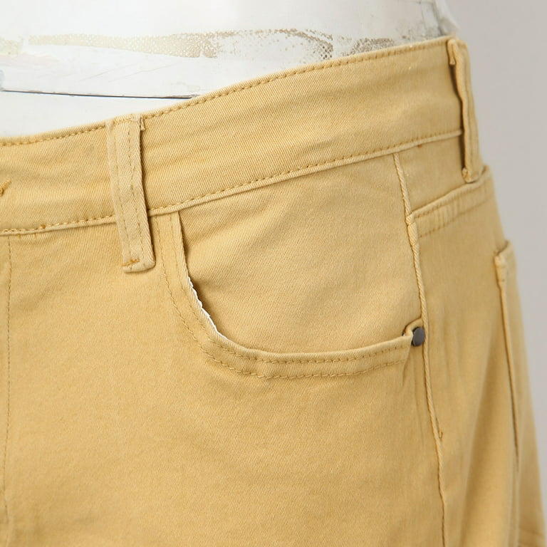 Safari Yellow Cotton Linen Pants : Made To Measure Custom Jeans