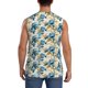 thumbnail image 4 of Fotbe Vintage Blue Flowers Men's Camiseta sin Mangas Estampada para Hombres, Playera Casual para Gimnasio, Entrenamiento, Playa-Medium, 4 of 7