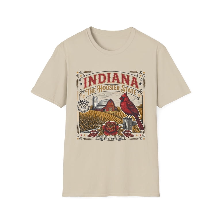 Indiana The Hoosier State T-Shirt — Farm Vintage Travel Tourist Graphic ...