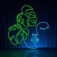 thumbnail image 2 of Handmadetneonsign Monstera Leaf Lady Neon Sign, Monstera Leaf Line Wall Art Decor, Bedroom Home Wall Decor, 2 of 5