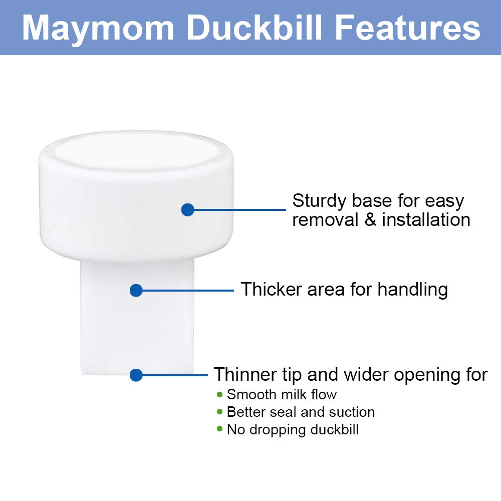 Maymom 24mm Flange (Separable Shield and Connector) Bottle Duckbill Valve Backflow Protector Tubing Compatible with Spectra S1 S2 9 Plus Breastpump Replacement Pump Parts for Spectra