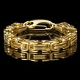 thumbnail image 5 of Crucible Jewelry Men's Gold Plated Stainless Steel Byzantine Chain Bracelet (11mm) - 9", 5 of 5