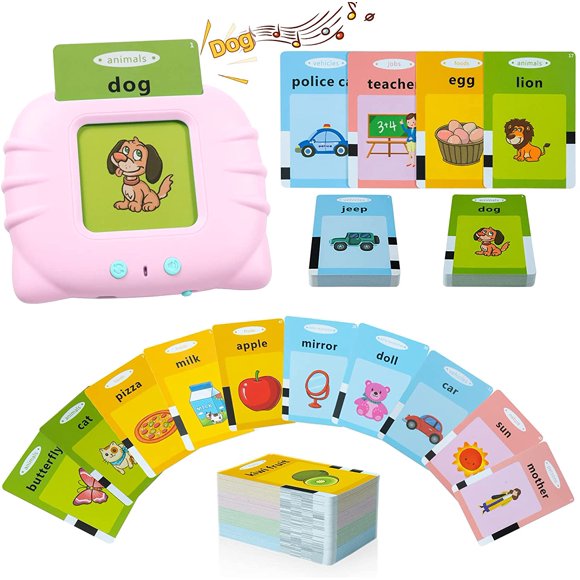 Jouets pour Tout-Petits pour Garçons et Filles de 2 3 4 5 Ans, Jouets Sensoriels pour Enfants Autistes, Jouets d'Apprentissage Montessori pour 2 Ans, Jouets pour Orthophonie, 224 Cartes Éclair Parlantes de Mots de Vision