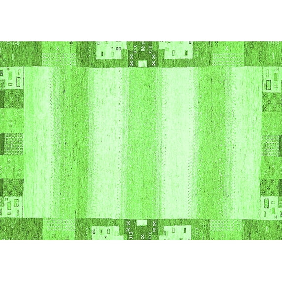 Ahgly Company Machine Washable Indoor Rectangle Solid Green Modern Area Rugs, 5' x 7'