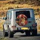 thumbnail image 5 of Fotbe White And Red Daisy Cow Funda de Llanta de Repuesto con Estampado, Engrosada, Ajuste Universal para Jeep, Remolque, RV, SUV, Camión-15 inch, 5 of 6