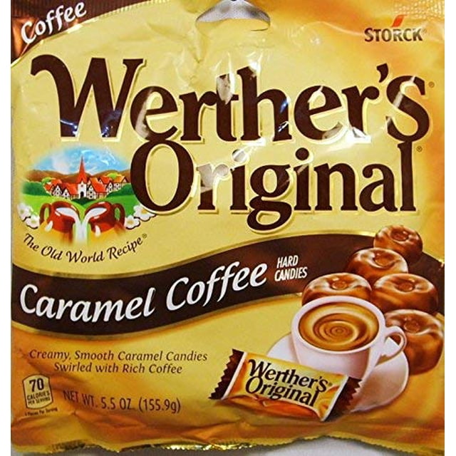 Werther's Original Caramel Coffee Hard Candies 70 calorías por porción (5.5 onzas, paquete de 3)