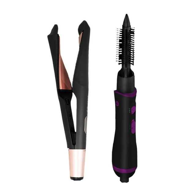 Kit Plancha Alaciadora Rizadora De Cabello DW-RZ1 + Cepillo Secador 2 Velocidades Con 6 Cepillos Intarcambiables Multifuncional Daewoo