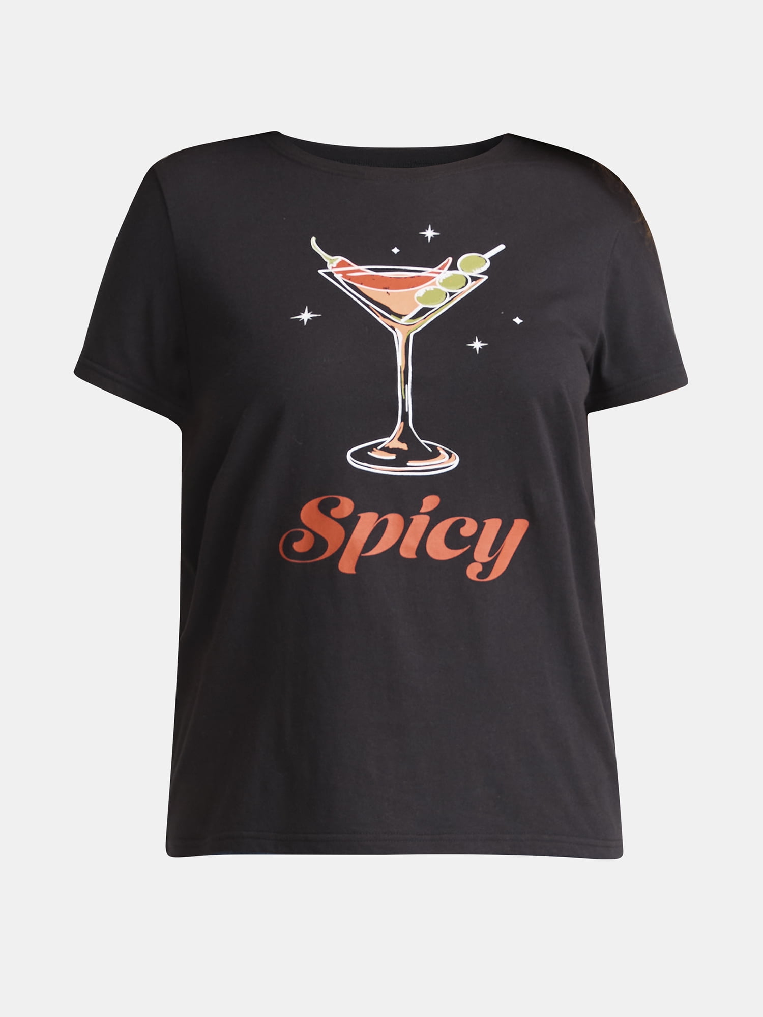 Cactus and Pearl Women's Spicy Graphic Tee, Sizes XXS-2XL
