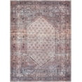 thumbnail image 2 of Boutique Rugs Bagacay Boho Oriental Medallion Runner Rug -Traditional Floral Carpet for Hallway, Kitchen - Machine Washable - Plum, Red, Sage, Pink - 2'7" x 12' Runner, 2 of 13