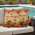 thumbnail image 4 of Orange Pumpkins Fall Outdoor Waterproof Pillow Covers, Thanksgiving Maple Leaf Vintage Decorative Square Throw Pillowcase Sofa Cushion Sham for Patio/Couch/Chair, 20"x20" 2 Pack, 4 of 8