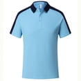 thumbnail image 6 of Feancey Women's Athletic Polos Shirts Color Block Short Sleeve 3 Button Collared T-Shirt Lightweight Quick Dry Workout Tops for Work Golf Tennis Sky Blue 4XL, 6 of 7