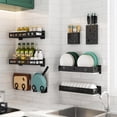 thumbnail image 3 of Estante de cocina montado en la pared, estante de acero inoxidable, plato, cuenco, condimento, organizador de almacenamiento, soporte para rebanar sidaley LF0173-03B, 3 of 7