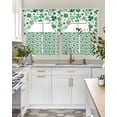 thumbnail image 4 of St. Patrick's Day Swag Kitchen Curtains Sets for Windows 24 Inch Length, Watercolor Shamrock Leaves Lucky Green Short Window Curtain Panels Swags Valances and Tiers 3 Piece Set for Cafe/Dining Room, 4 of 5