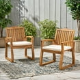 thumbnail image 3 of Pearl Outdoor Acacia Wood Dining Chairs, Set of 2, Teak Finish, 3 of 13