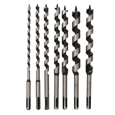 

7Pcs Auger Bit Set Carbon Steel Strong Lengthened Hex Shank Drill Bits Set Silver