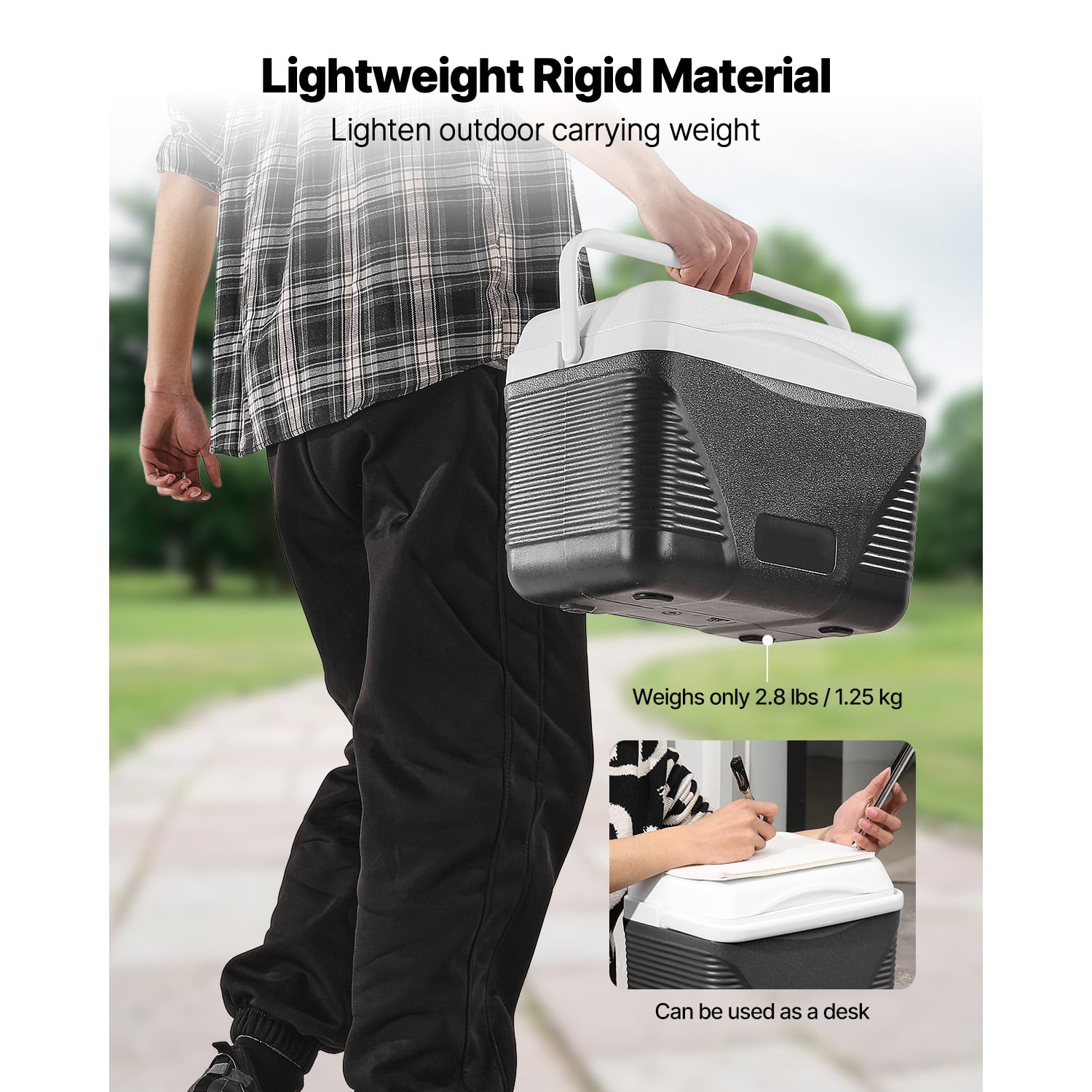 KFFKFF 8.5 QT Ultra-Light Hard-Sided Ice Chest Cooler Hard Chest Cooler Portable Cooler, Fits 12 Cans