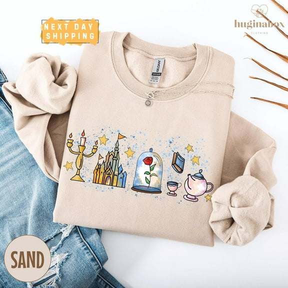 Retro Tale As Old As Time Sweatshirt, Belle Vintage Crewneck, Cozy Beauty and the Beast Pullover, Fairytale Princess for Her Fall Vibes All Size S-5Xl