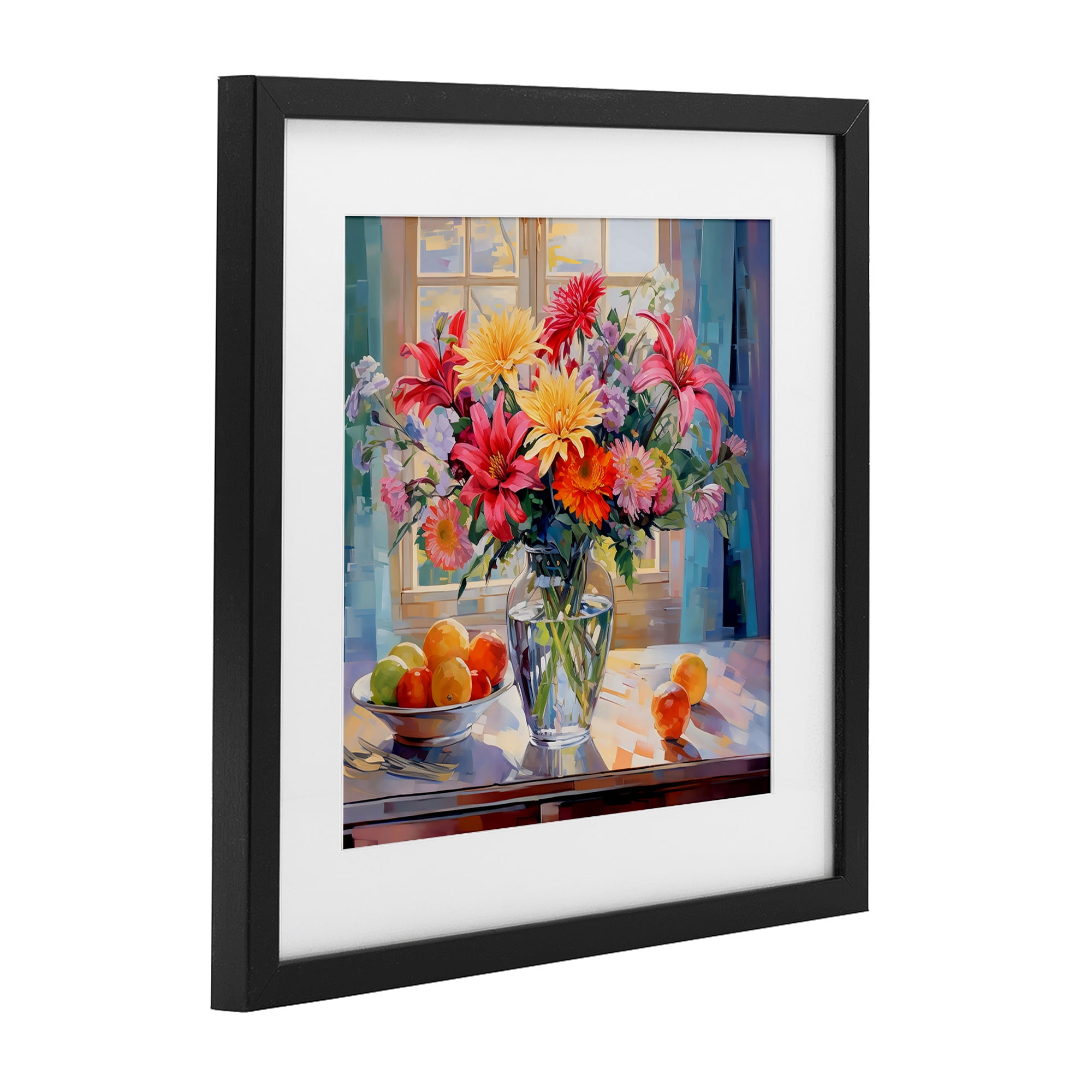 Stupell Industries Summer Flowers & Fruit Black Framed Print Under Glass, design by Creative Studio