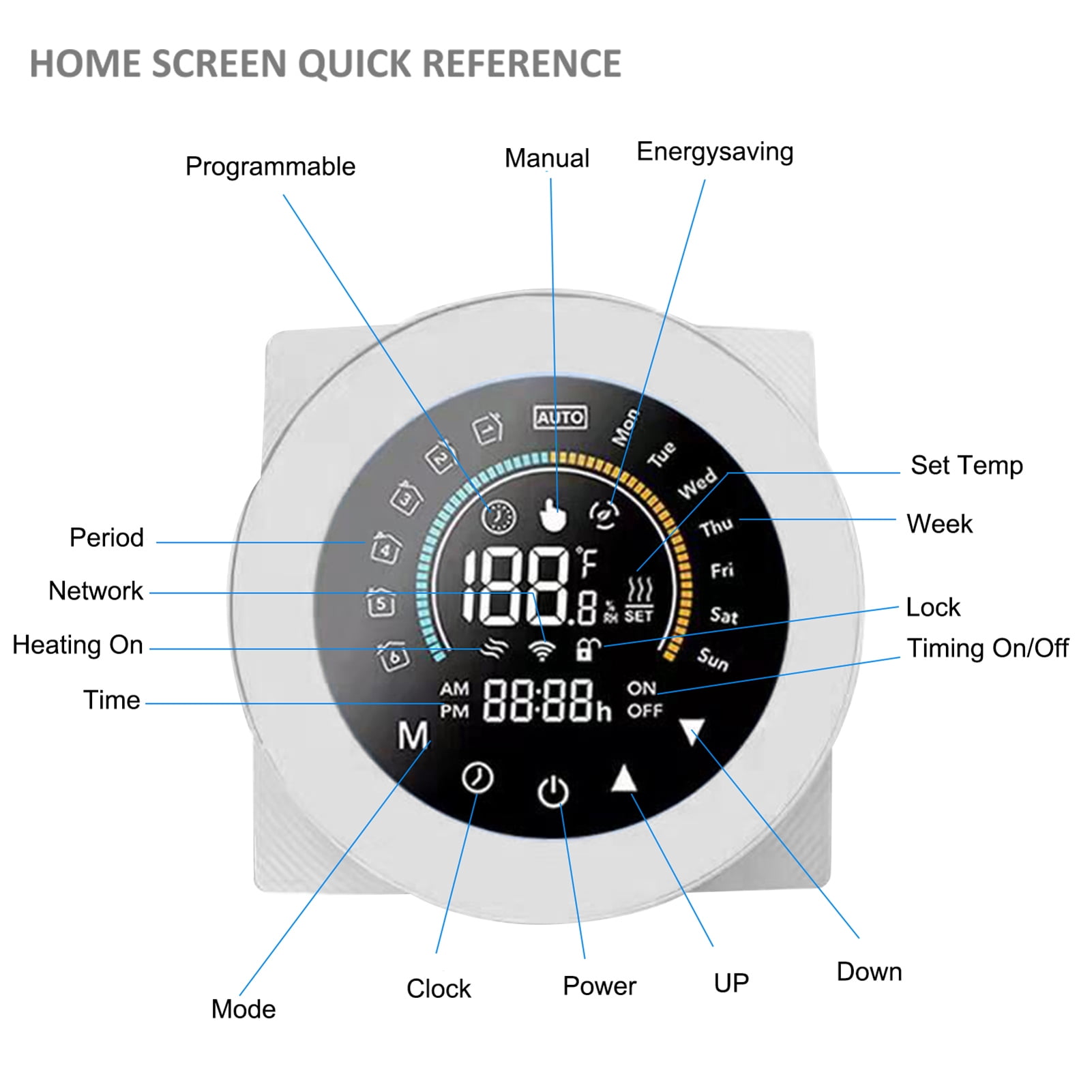 Water Heating Thermostat eWelink WiFi Smart Thermostat for Water/Gas Boiler Digital Temperature Controller Large LCD Display Touch Button Voice Control Compatible with Assistant & /Xiaodu/