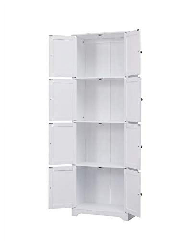 Kings Brand Furniture Lyons 4-Tier 68" Kitchen Pantry Storage Cabinet with 8 Doors, White, 23" W x 11.875" D x 68.25" H