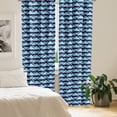 thumbnail image 2 of Ambesonne Japanese Window Curtains, Abstract Clouds Ornament, Each 28" W x 63" L, Indigo Deep Sky Blue, 2 of 4
