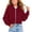 Wine -AC03, variant on Resicozy Hoodies for Teen Girls Zip Up Long Sleeve Cropped Sweatshirts for Kids Cute Preppy Youth Trendy Fashion Back to School 5-15 Years White 140