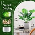 thumbnail image 3 of Der Rose Paquete de 2 plantas artificiales en maceta, plantas artificiales para oficina, escritorio, hogar, granja, decoración, 3 of 8