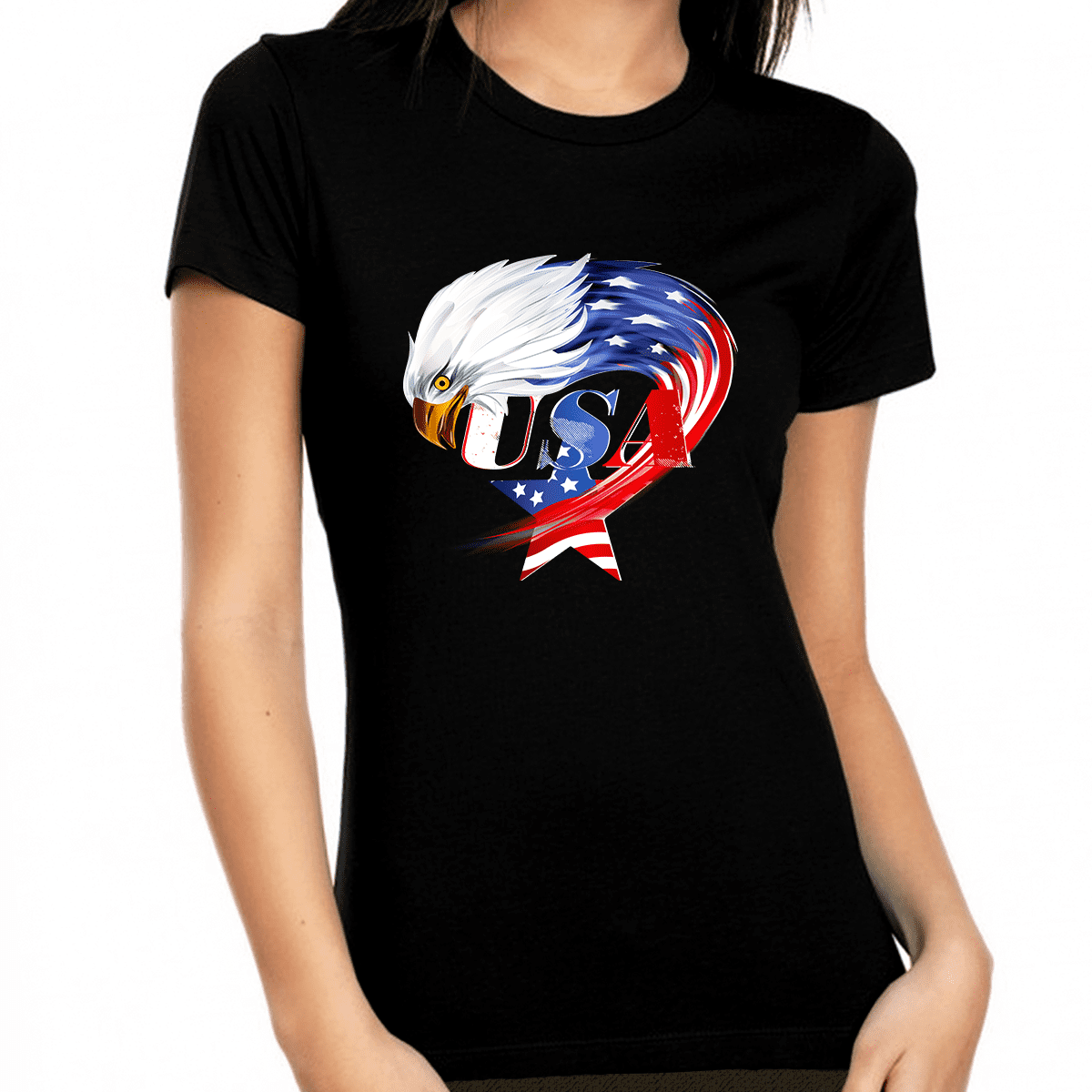 American Bald Eagle USA Wings Women's Tank Top US Flag Patriotic Tee