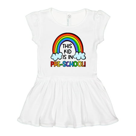 

Inktastic This Kid is in Pre-School Cute Rainbow and Clouds Gift Toddler Girl Dress