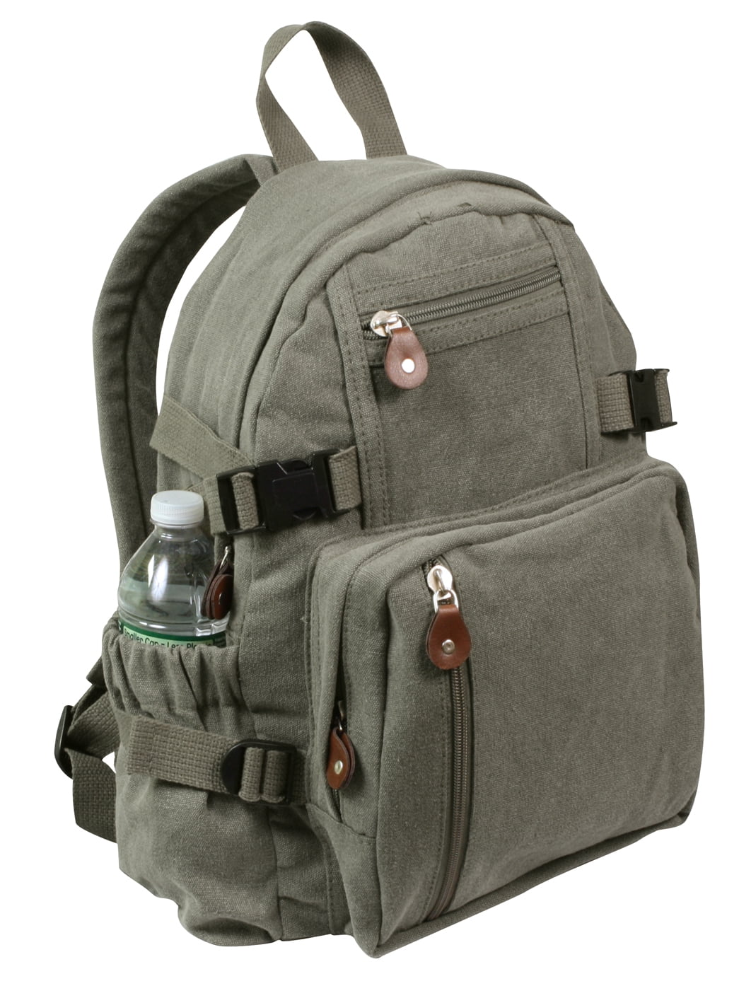 Rothco Vintage Canvas Compact Backpack,Olive Drab - Walmart.com