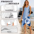 thumbnail image 6 of Garronmavis Blue Hibiscus Couple Outfits Mens Button Down Shirt Polyester Short Sleeve Shirt and Women's Tank Dress Tropical Flowers A-Line Travel Outfits Size 3XL, 6 of 7