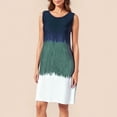 thumbnail image 2 of Htigea Tank Dress for Women Trendy Color Block Print Sleeveless Dresses Flowy Beach Vacation Travel Sundress Green,M, 2 of 7