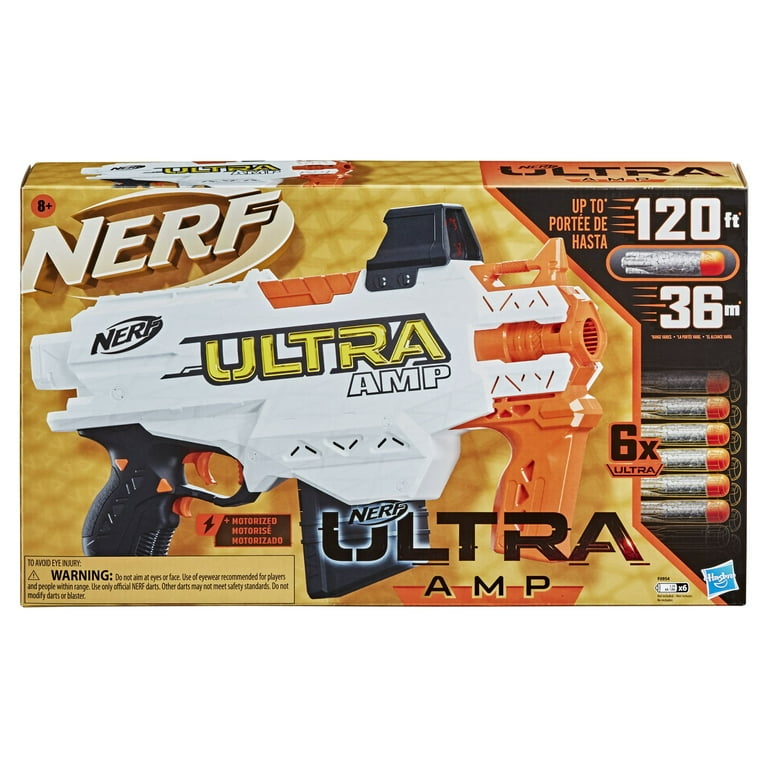 Nerf Ultra Amp Motorized Blaster, Kids Toy for Boys and Girls with 6 Darts  