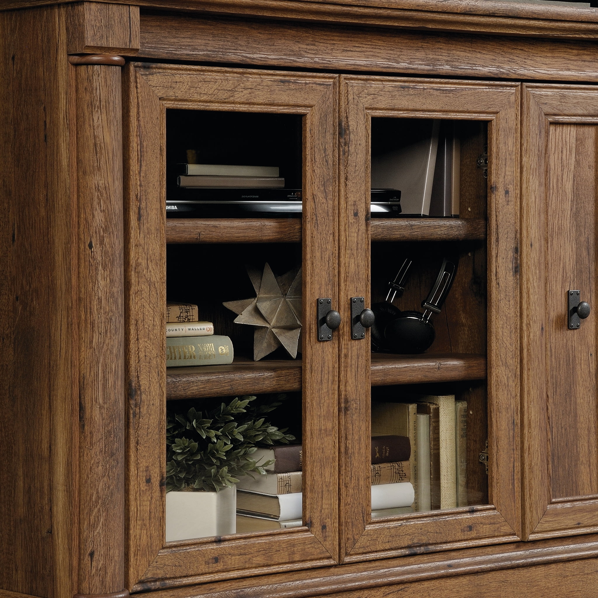 Sauder Palladia TV Stand for TVs up to 70", Vintage Oak Finish