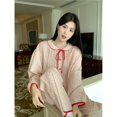thumbnail image 1 of Pijama de manga larga para el hogar con cuello de muñeca suelto y dulce de estilo coreano de otoño para mujer, 1 of 3