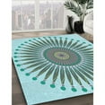 thumbnail image 3 of Ahgly Company Machine Washable Indoor Round Transitional Green Area Rugs, 3' Round, 3 of 7