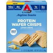 Atkins Snack, Protein Crisp Wafer, Lemon Creme, 10g Protein Dessert, Low Carb, 5 Count