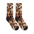 thumbnail image 4 of Women's Men's Dark Giraffe Print Colorful Novelty Pattern Crew Athletic Socks, 4 of 7