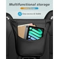 thumbnail image 5 of Florich Hanging Organizer Storage Between Seats, Premium Leather Headrest Hanging Storage Bag Front Seats, Black, 5 of 7